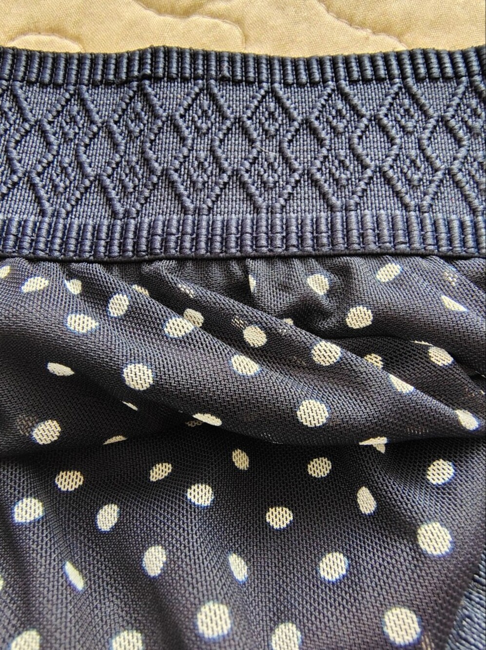 Lavish Navy and White Polka Dot Midi Skirt Size M - Picture 6 of 7